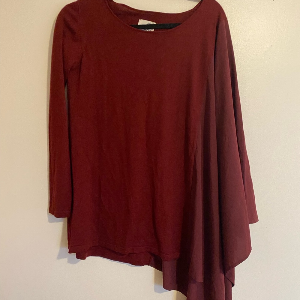 M. Rena Burgundy Asymmetrical Tunic